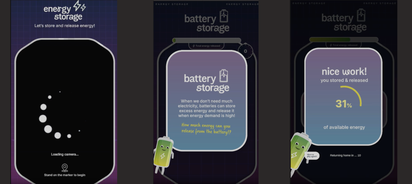 Energy Storage Real-Time Body Tracking